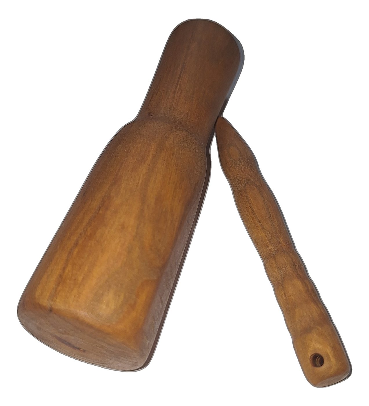 Hand-carved wooden massage and muscle-relief tool